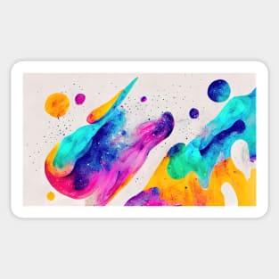 Modern Contemporary Abstract Watercolor Colorful Multicolored Cosmic Splash Galaxy Sticker